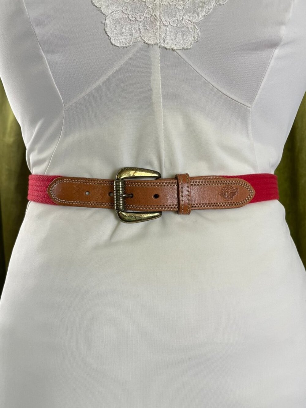 Vintage Dockers Canvas & Leather Belt, Large